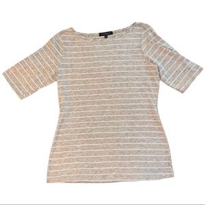 Basic Beige & White Striped Tee